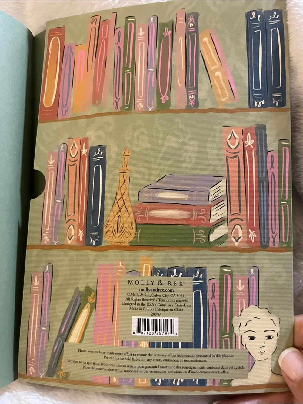 Molly & Rex Olive Floral Bookshelf Monthly & Weekly Planner